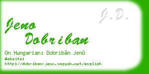 jeno dobriban business card