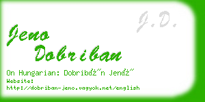 jeno dobriban business card